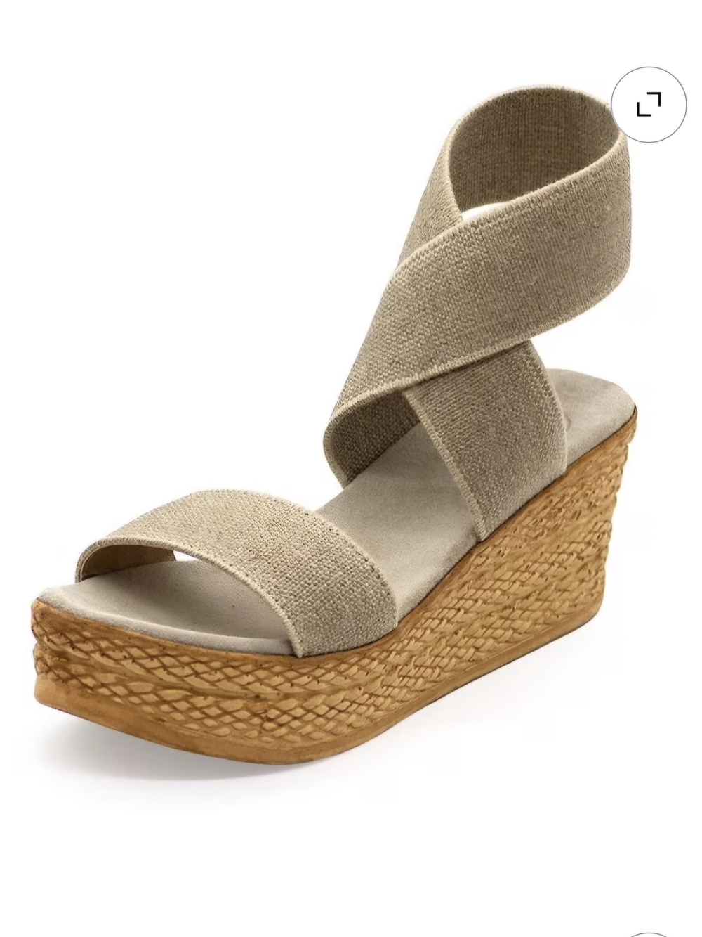 CHARLESTON SHOE CO. Bermuda Wedge Sandal Linen - 8 View 5